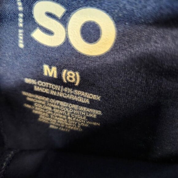 SO Girl's Navy Blue Clover Leggings - Size M (8) - Picture 5 of 6